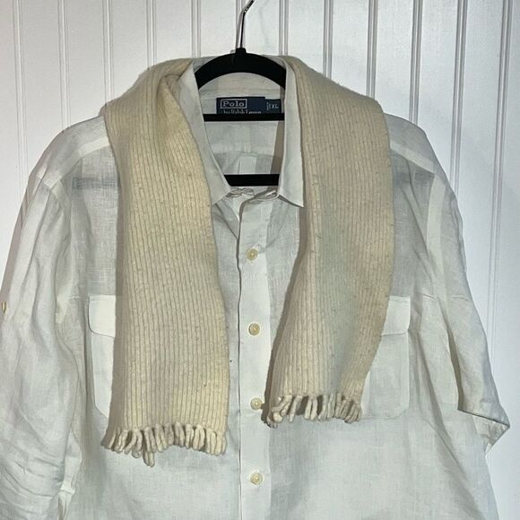 Rabbit Hair And Lambs Wool Scarf Women’s 9X40 Winter White Classic Cold Weather - Picture 1 of 5